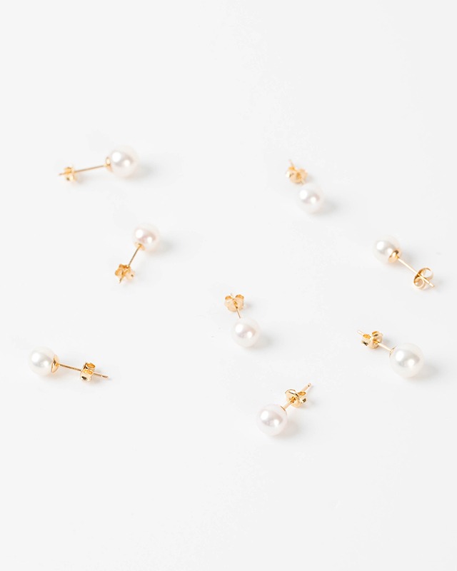 [블리픽] Pearl Round Earring 6mm(담수진주 귀걸이 14k)
